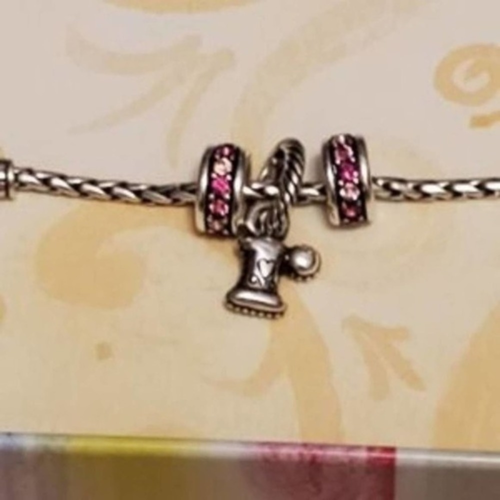 NEW Brighton‎ Charm heart pave bracelet and 3 charms